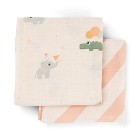 Done By Deer Burp Cloth 2-pack Celebration (Powder)