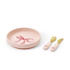 Elodie Tallerkensett i silikon (Rosy Bow)