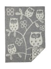 Klippan Yllefabrik Ullpledd Tree Owl (Ljusgrå)