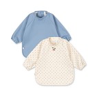 Konges Slöjd Langarmet Smekklær  2-pack (Navy Dot/Rain Washed)