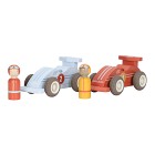 Little Dutch Dra-racerbil med tredokke 2-pack (Blå/Rød)