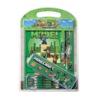 Minecraft Skrivsett med pennal og skrivebok (Grønn)