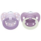 NUK First Choice Classic Day & Night Silikonsmokk 18-36m (Purple)