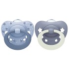 NUK First Choice Classic Day & Night Silikon 6-1smokk 8m (Blue)