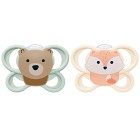 NUK Perfect Match Air Silikonsmokk 0-6m 2-pack (Fox/Bear)