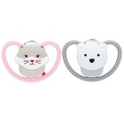 NUK Perfect Match Air Silikonsmokk 6-18m 2-pack (Cat/Polarbear)
